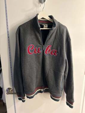 Blue Marlin Cuba Full Zip Sweatshirt Jacket Grey XL